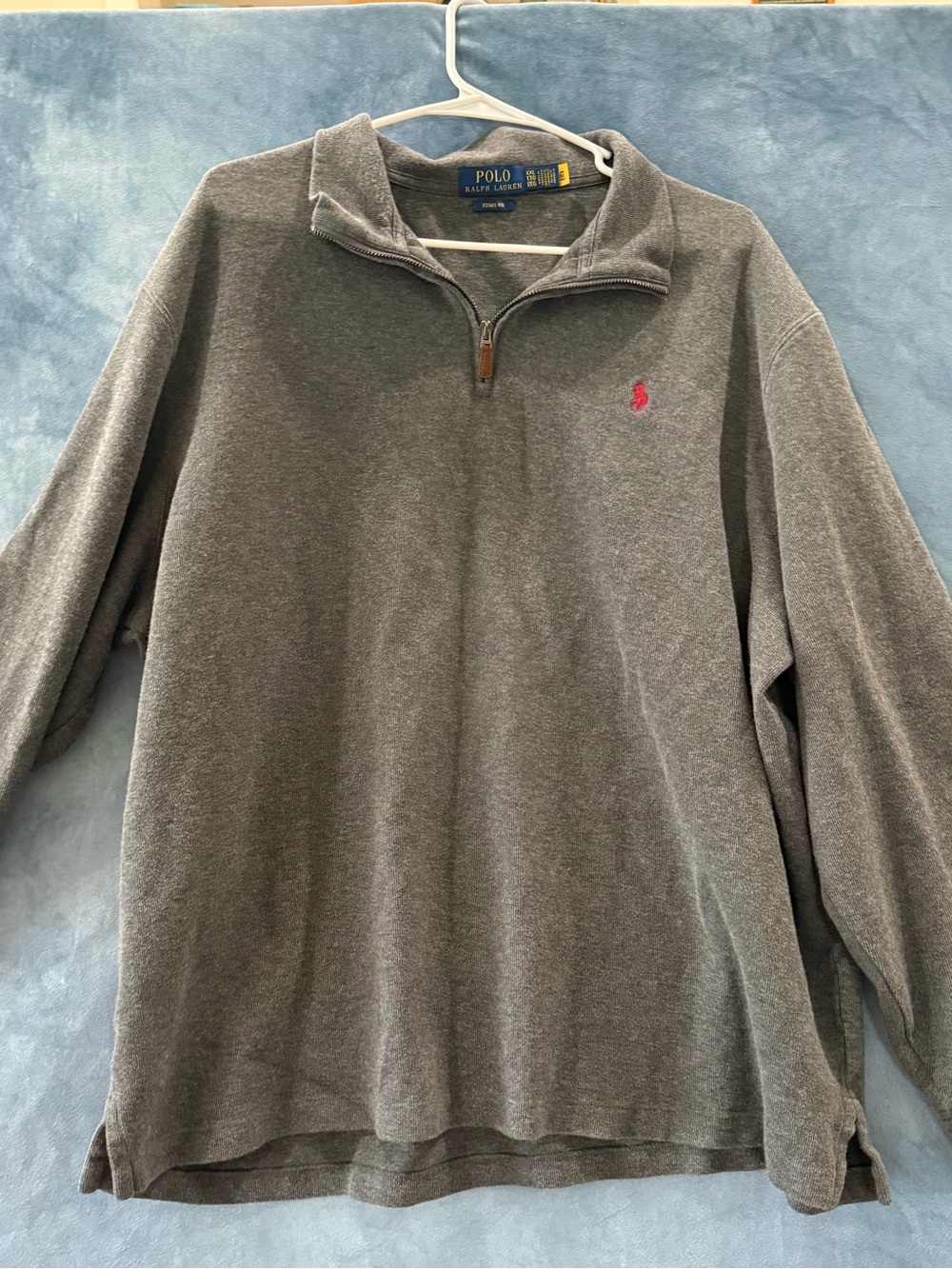 Ralph Lauren Gray Half-Zip Pullover with Red Pony